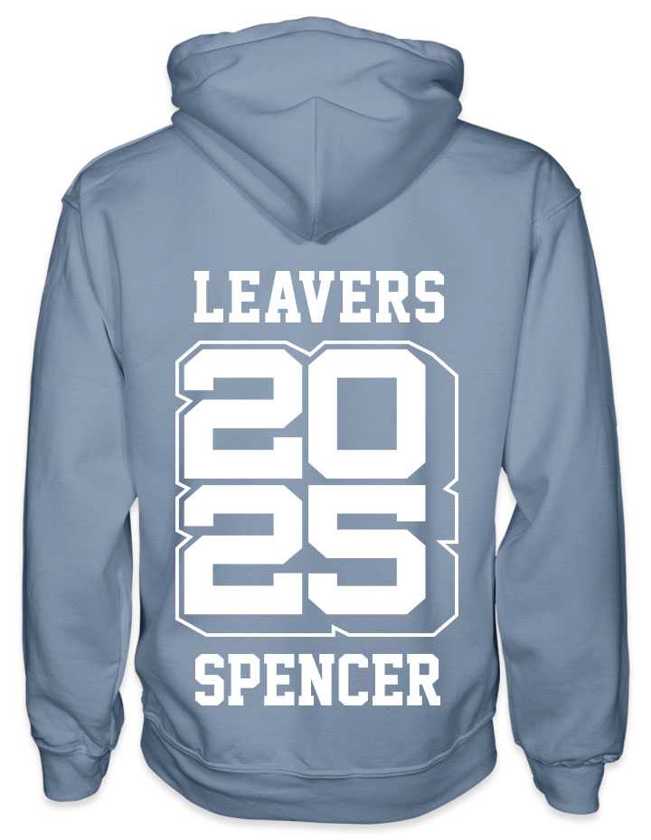 leavers hoodies list of names design with leavers printed across shoulders, names in a list, nickname printed at the bottom