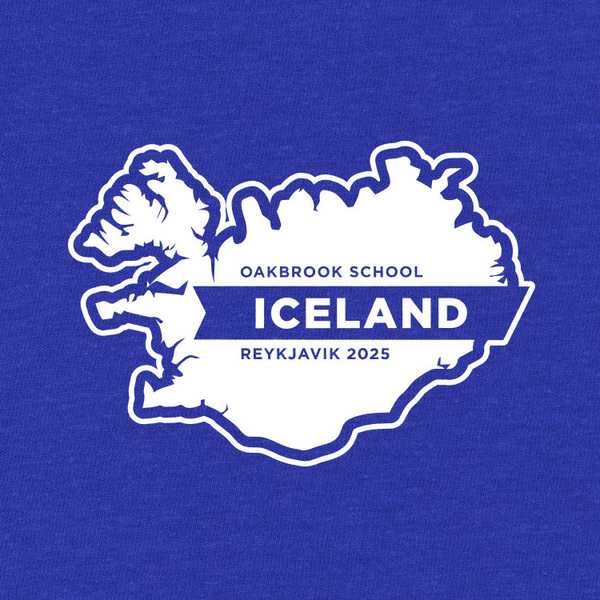 School trip hoodies design with a map of Iceland