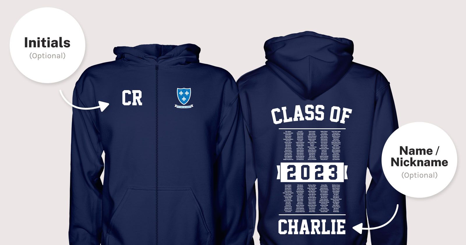 Soham Village College Leavers Hoodies 2023 Zip Hoodie