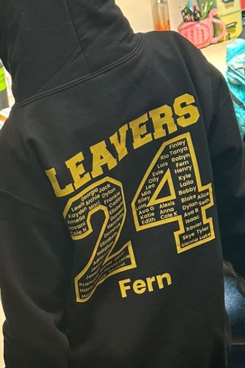 example of a poorly designed leavers hoodie