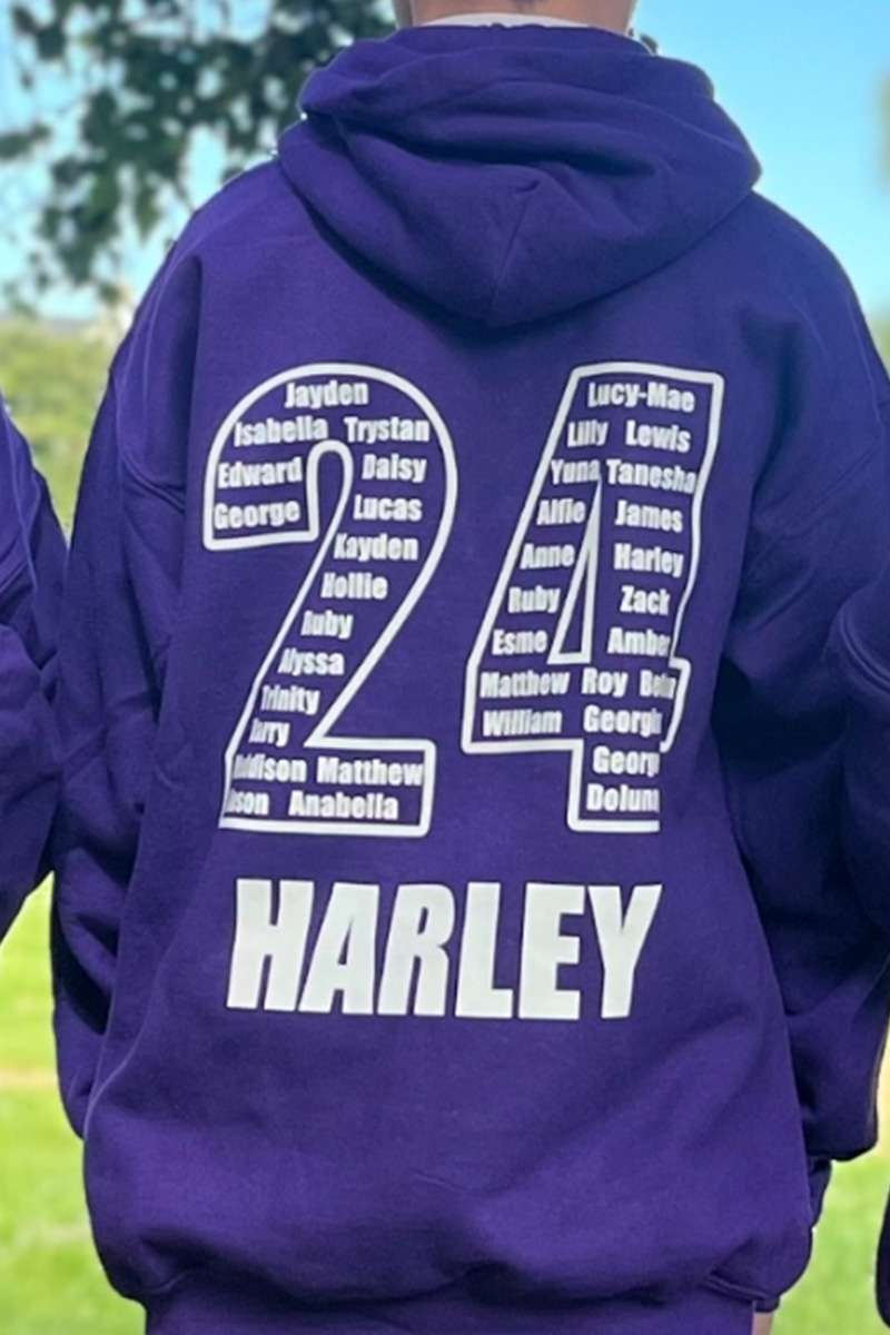 example of a poorly designed leavers hoodie