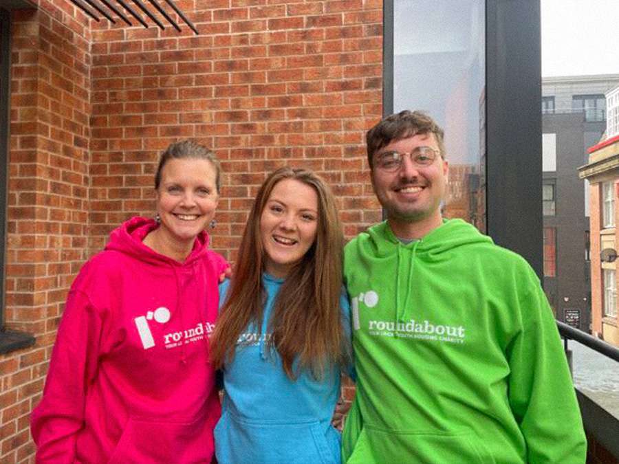 Printed hoodies for Roundabout Sheffield "Your local youth housing charity"