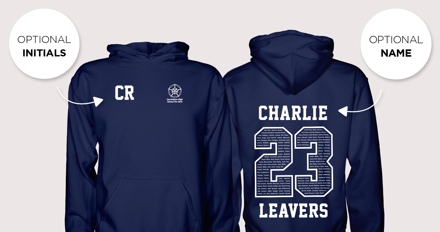 Carshalton High School for Girls Year 13 Leavers Hoodies 2023 null